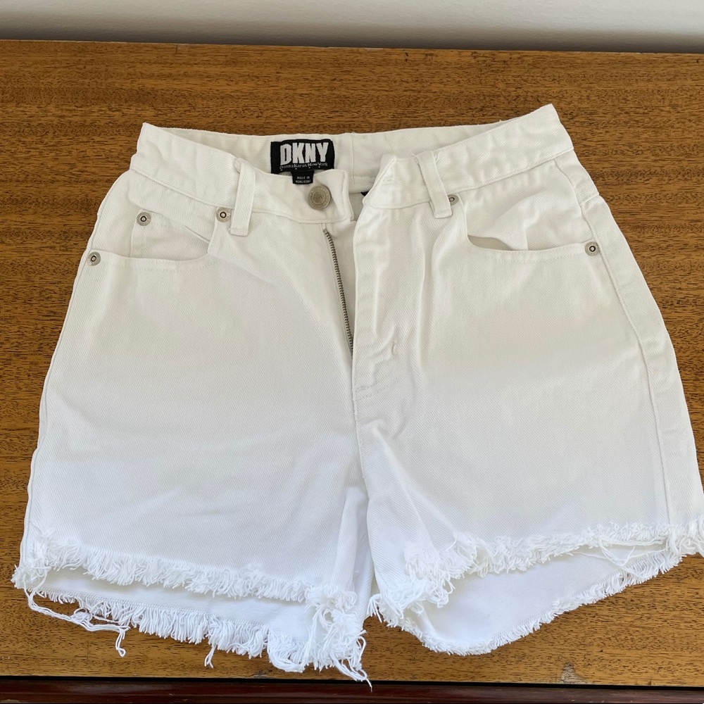 DKNY vintage cutoff white jean shorts size 25